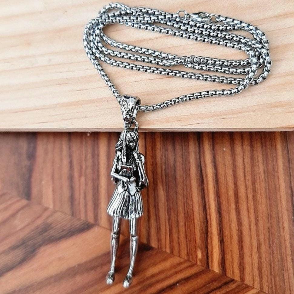 Oversized school girl Necklace ,Cosplay anime girl ,Cartoon style, statement 8 cm 5 in
