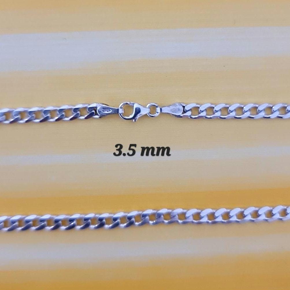 Sterling Silver Chain Necklace Curb Chain and Oval Link Chain 20 Inch
