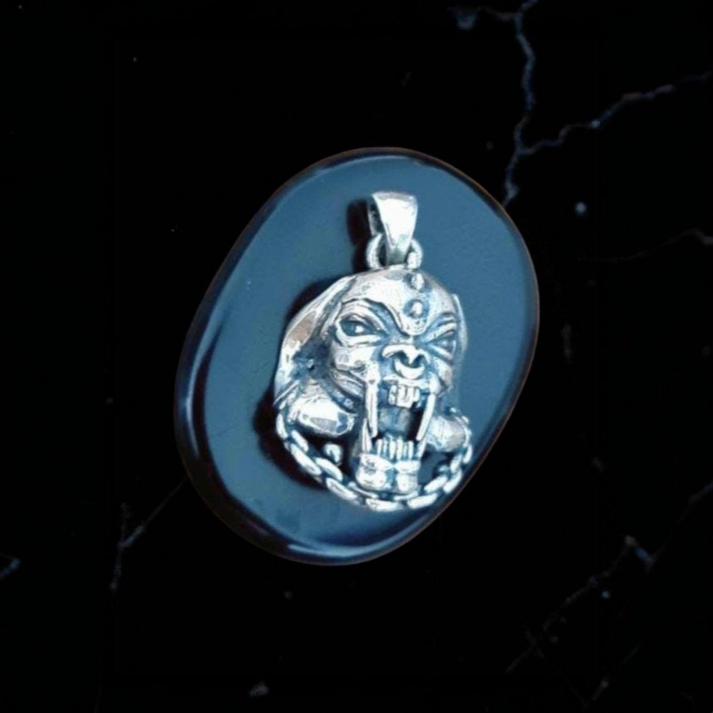 Snaggletooth War Pig Pendant- Sterling Silver-Heavy Duty Design for the Ultimate Rockstar