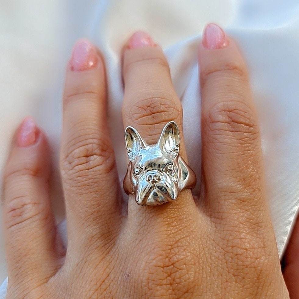 French Bulldog Ring: A Stylish Tribute to Your Four-Legged Companion - Sterling Silver 925