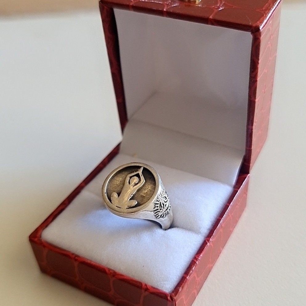 Meditation Om Ring -925 Sterling Silver - Unique Symbol Design - Handmade