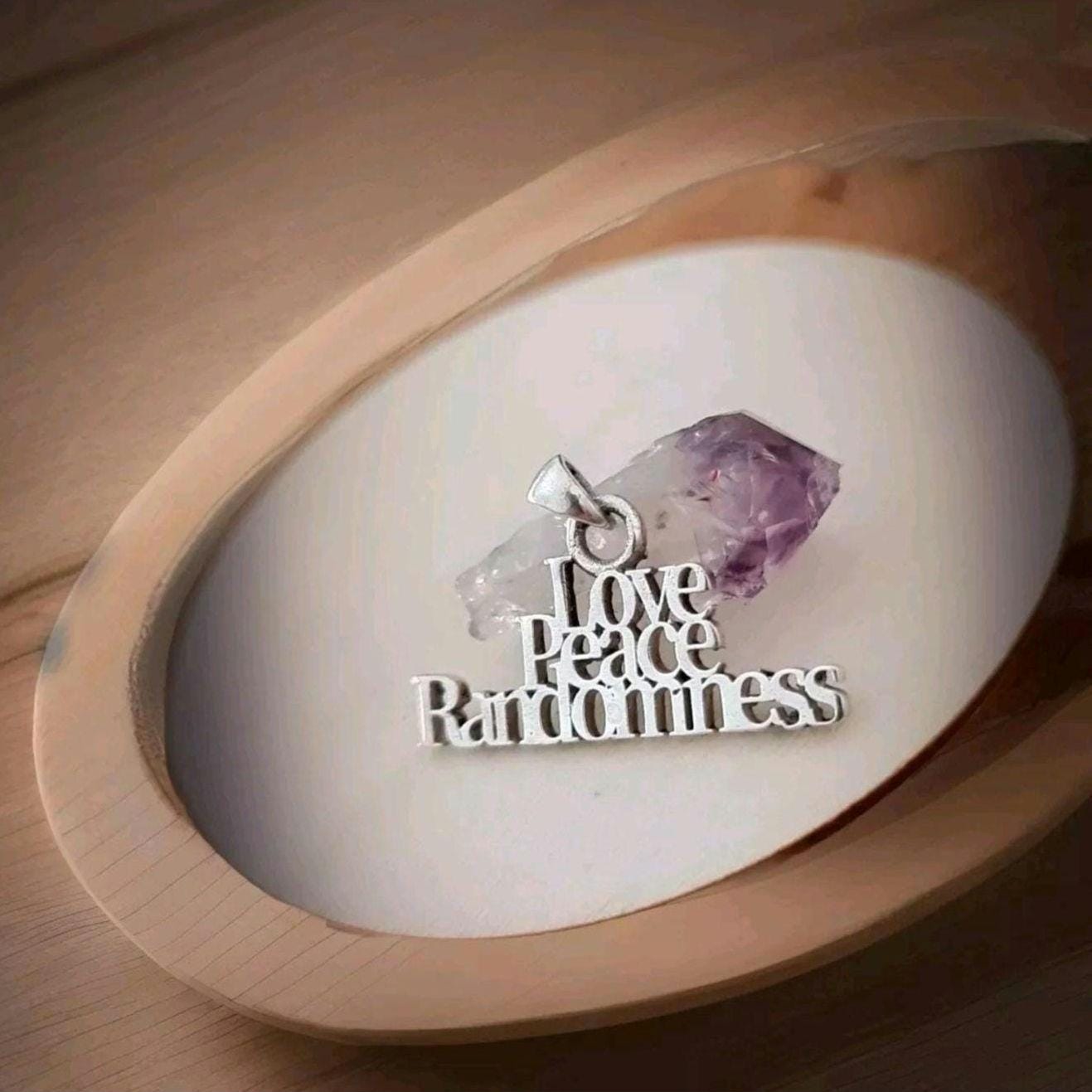 Love Peace Randomness Pendant - Sterling Silver Spiritual Necklace