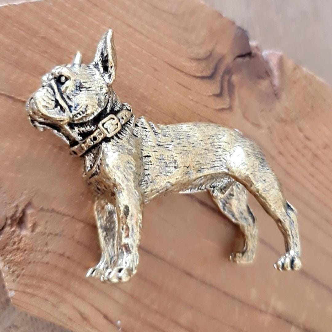 solid brass French Bulldog figurine -Sculpture-Highly Detailed-Realistic - Deco style " 140 grams" - Decorative