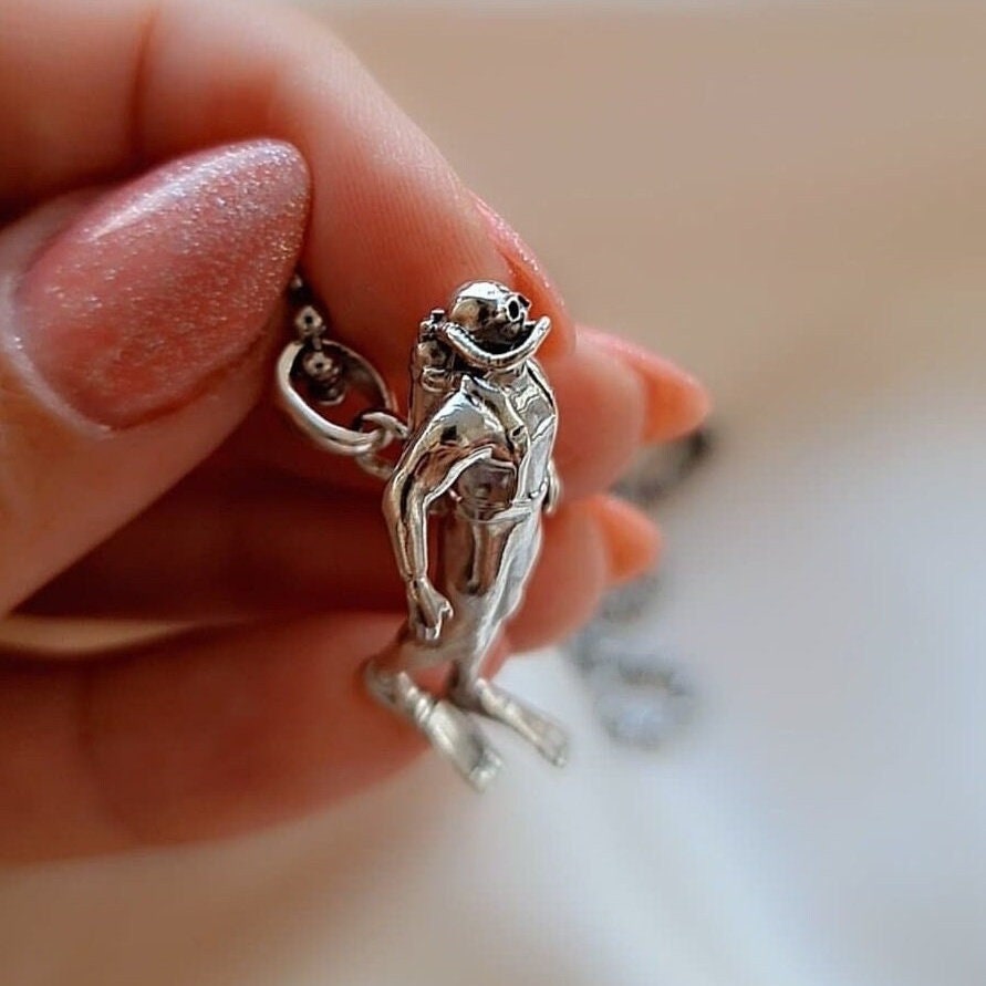 Handcrafted Sterling Silver Scuba Diver Pendant