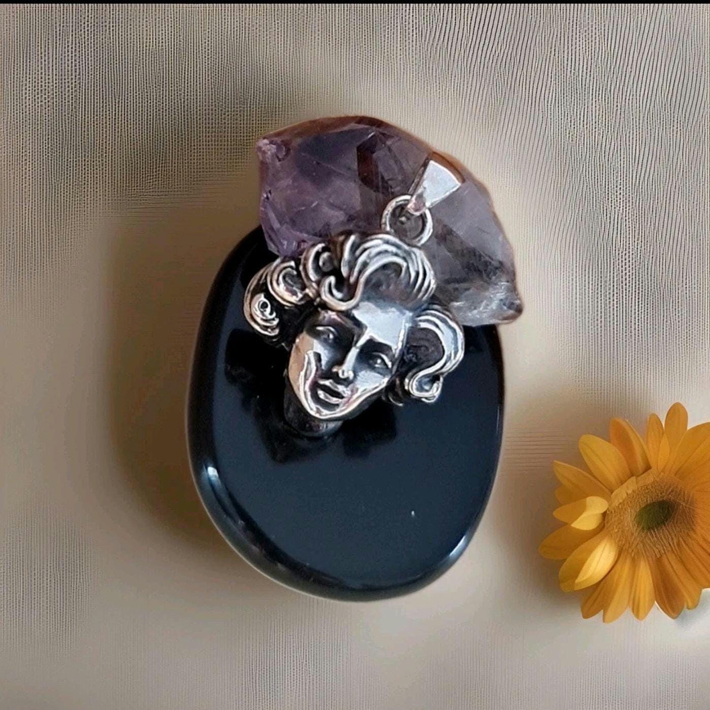 Vintage Sterling Silver Marilyn Monroe Movie Icon Pendant - Handmade 50s Starlet