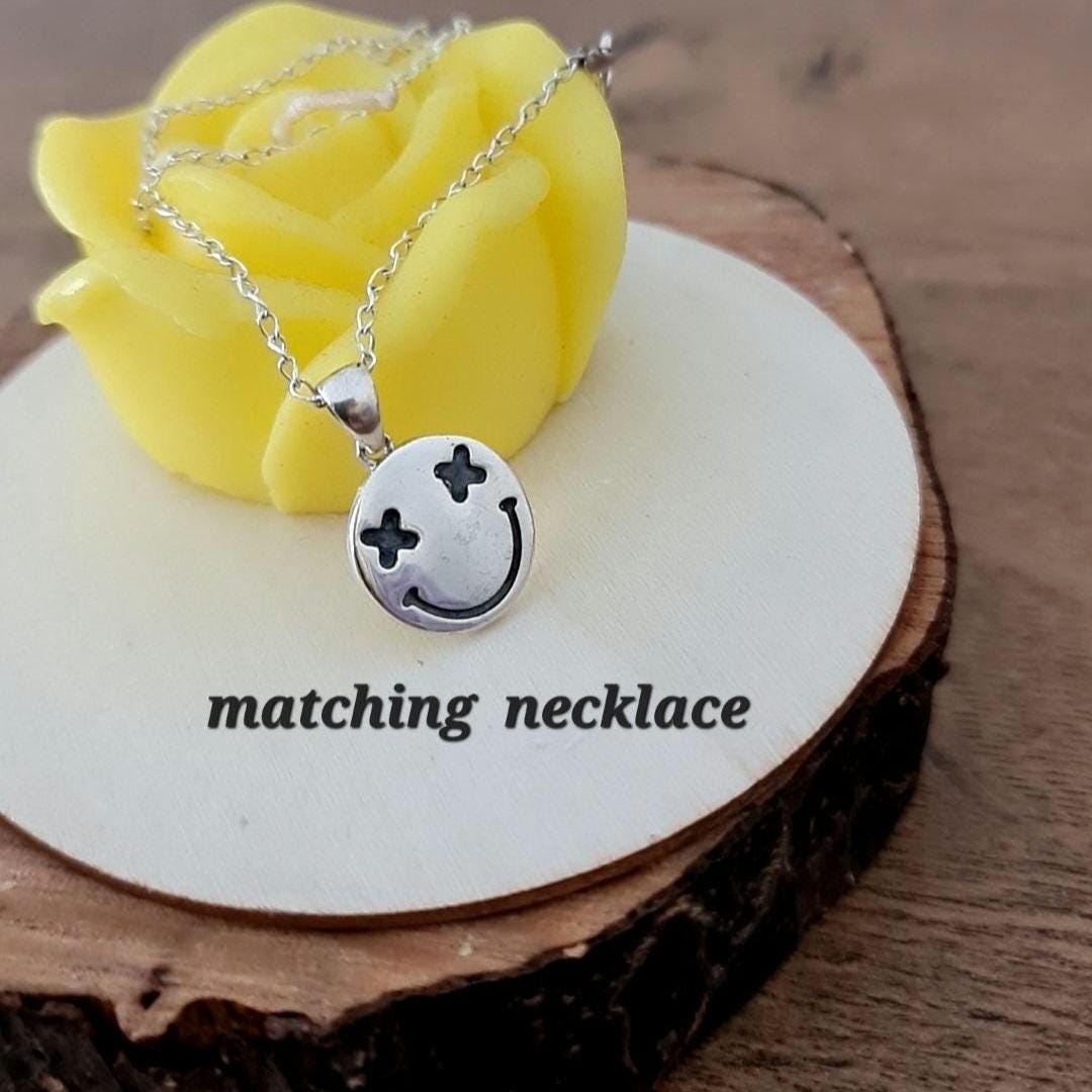 Smiley face Ring sterling silver Handcrafted with care - solid sturdy