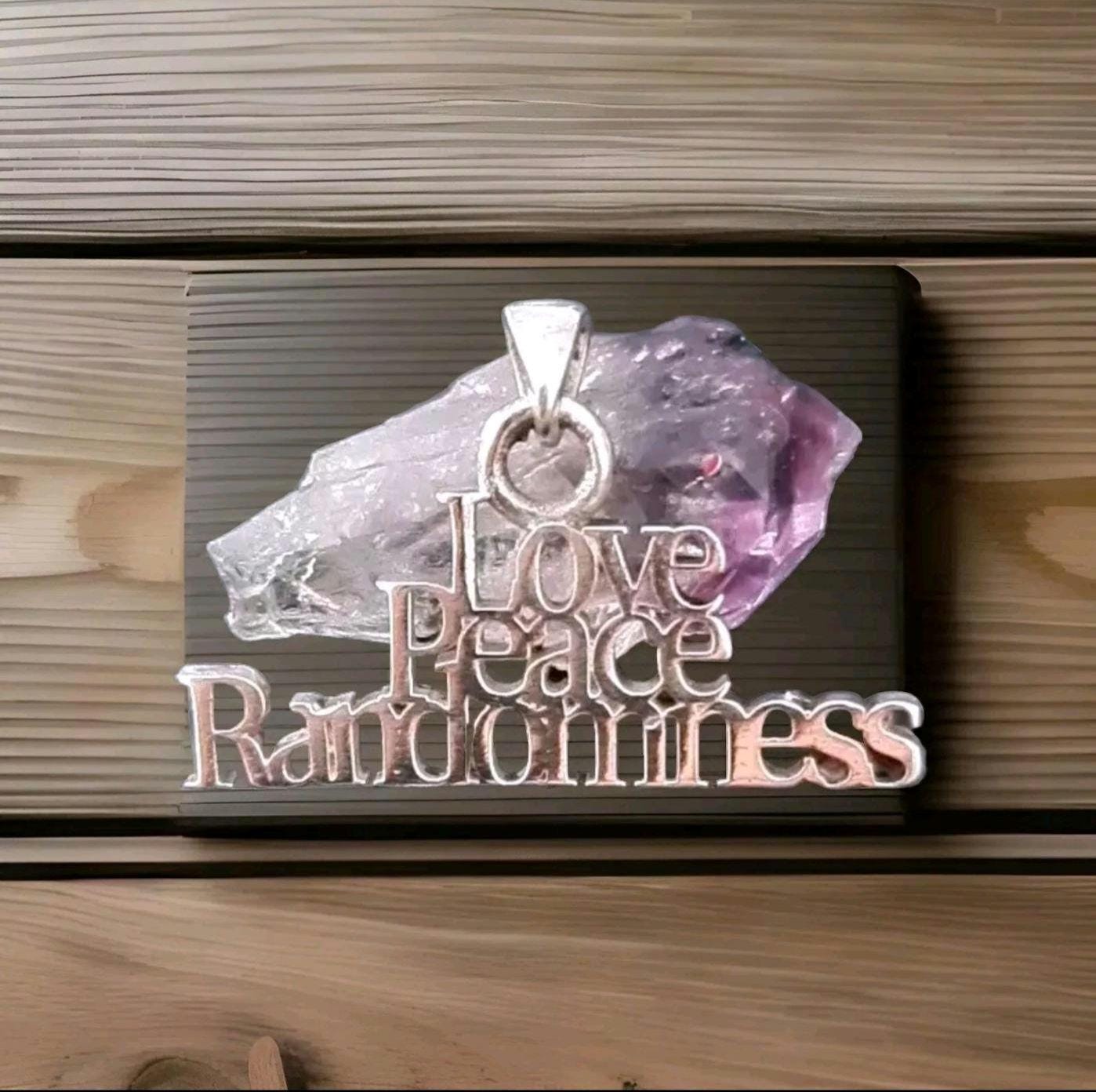 Love Peace Randomness Pendant - Sterling Silver Spiritual Necklace