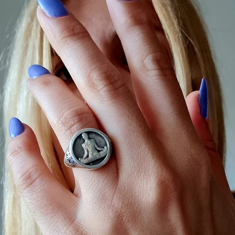 Meditation Namaste Ring - Sterling Silver, Handmade with 9 Grams - Yoga jewelry meditation vibe