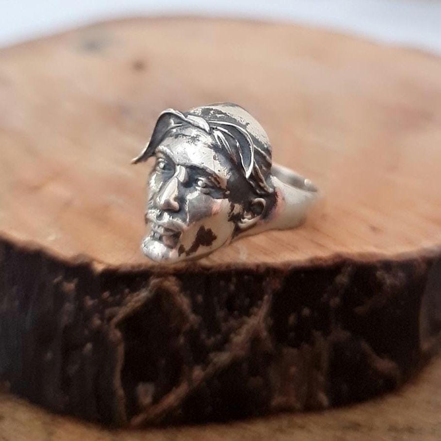 Handmade Sterling Silver Tupac Rapper Ring