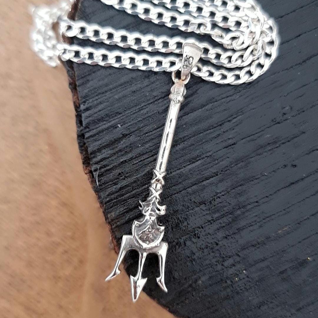 Poseidon's Trident 925 Silver Pendant- Poseidon's Weapon Harpoon - Mythical Design - Trident of Poseidon the Greek God of Sea
