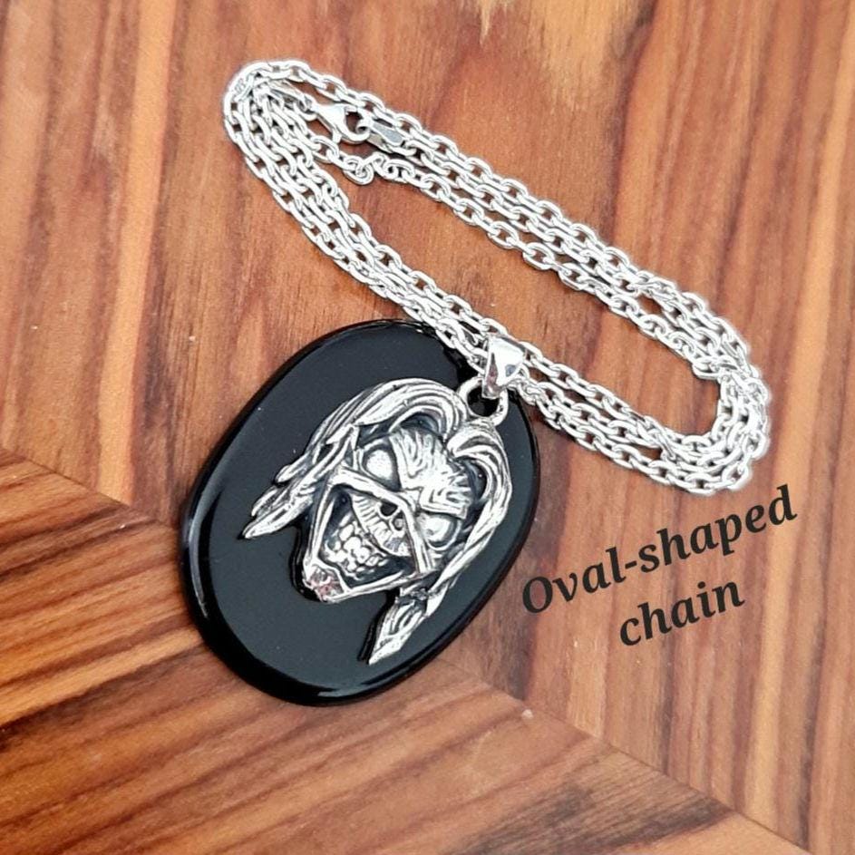Eddie Killers Pendant, Skull Pendant, Biker - Rock - Heavy metal statement charm Sterling silver