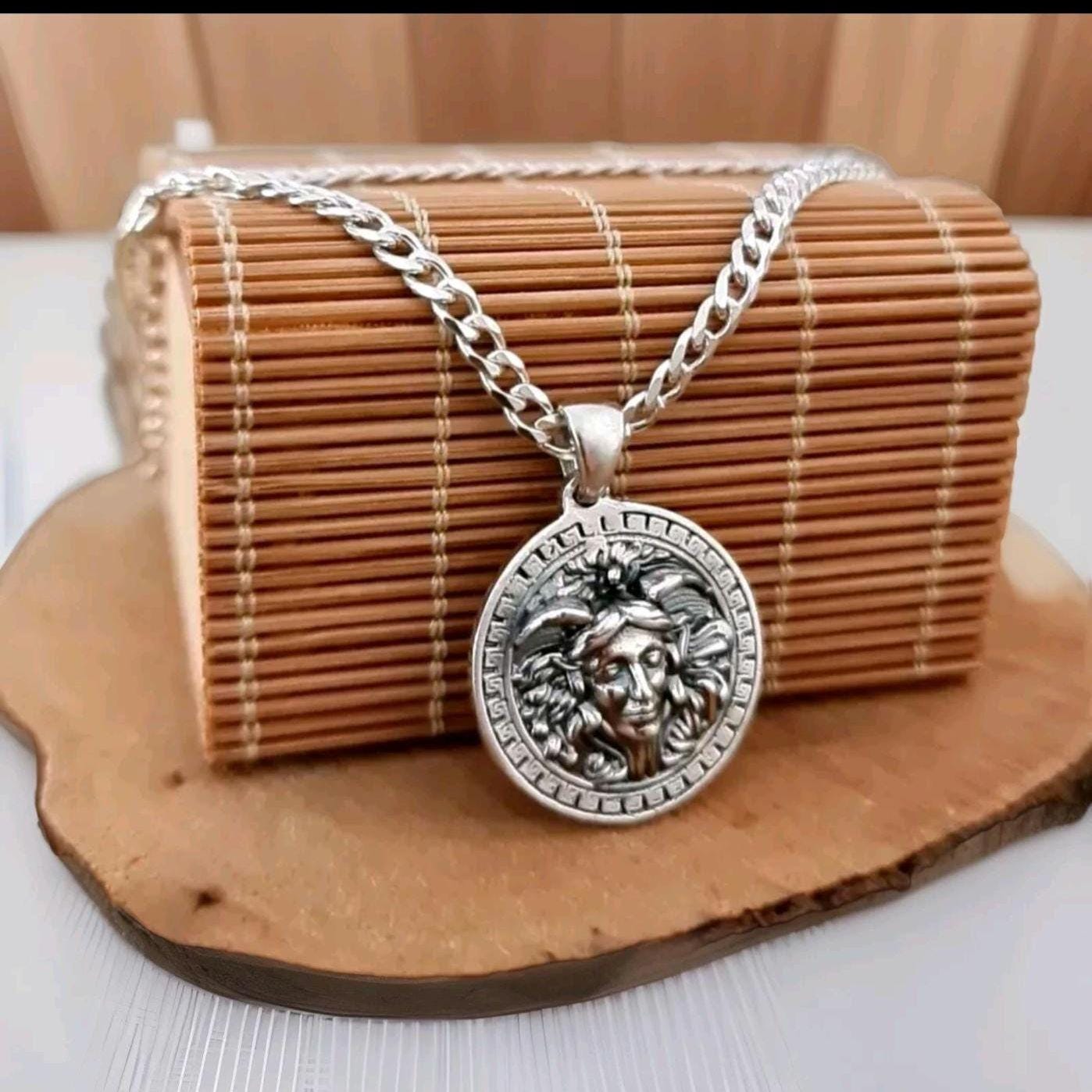 Greek Medusa Goddess Pendant - sterling silver captures the essence of Gorgon Medusa