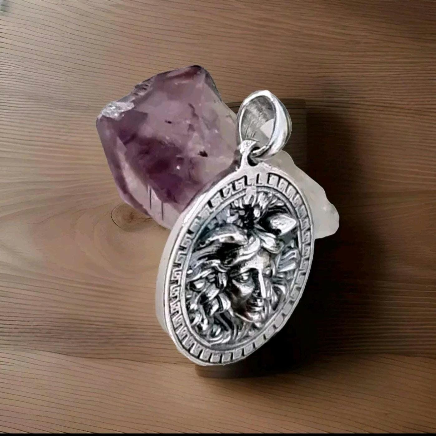 Greek Medusa Goddess Pendant - sterling silver captures the essence of Gorgon Medusa