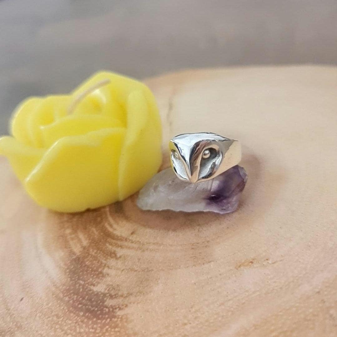OWL RING - Handcrafted 925 Silver Stylized Animal Jewelry Minimalistic - solid sturdy