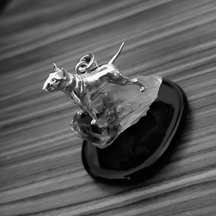 English bull Terrier figurine Pendant anatomically accurate - Gift for bully Lovers-Solid Sterling Silver