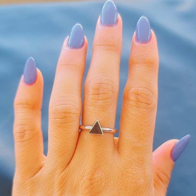 Handmade Sterling Silver Triangle Ring: Minimalist Geometric Jewelry
