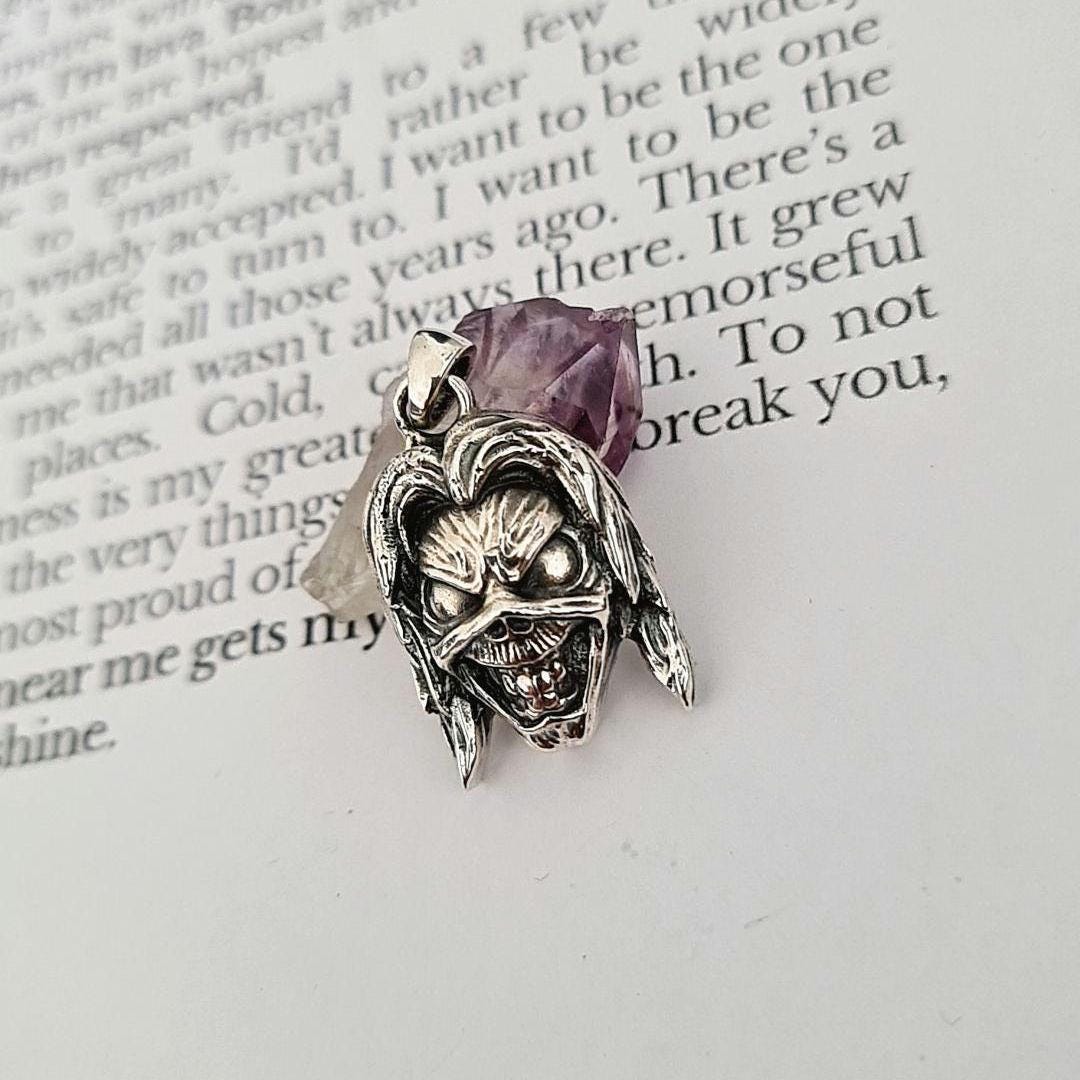 Eddie Killers Pendant, Skull Pendant, Biker - Rock - Heavy metal statement charm Sterling silver