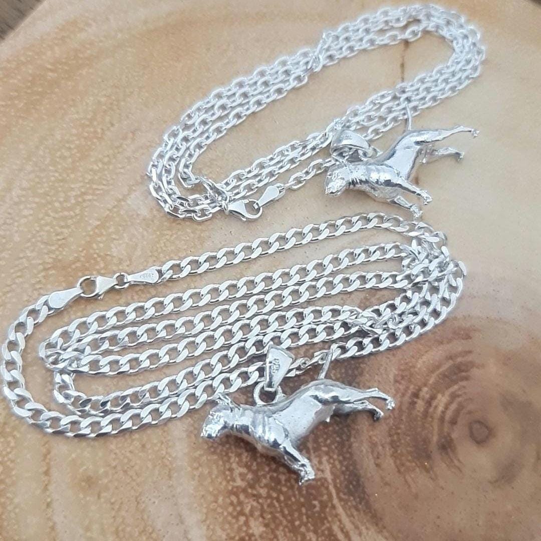 English bull Terrier figurine Pendant anatomically accurate - Gift for bully Lovers-Solid Sterling Silver