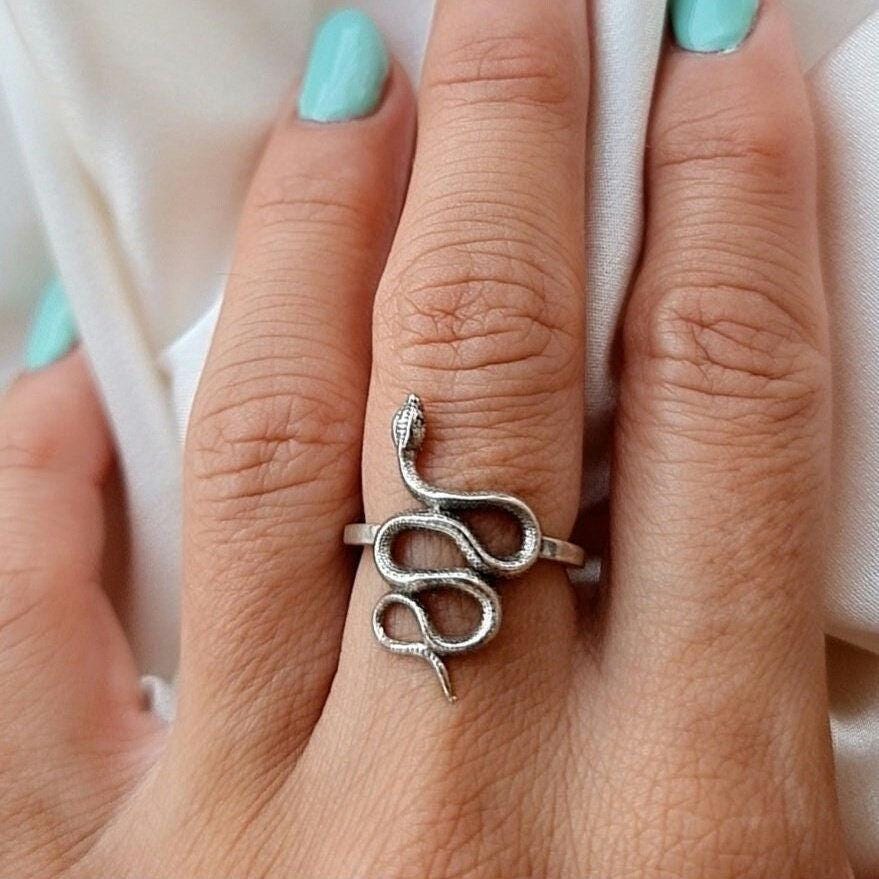 Handmade Sterling Silver Snake Ring: Ouroboros Design