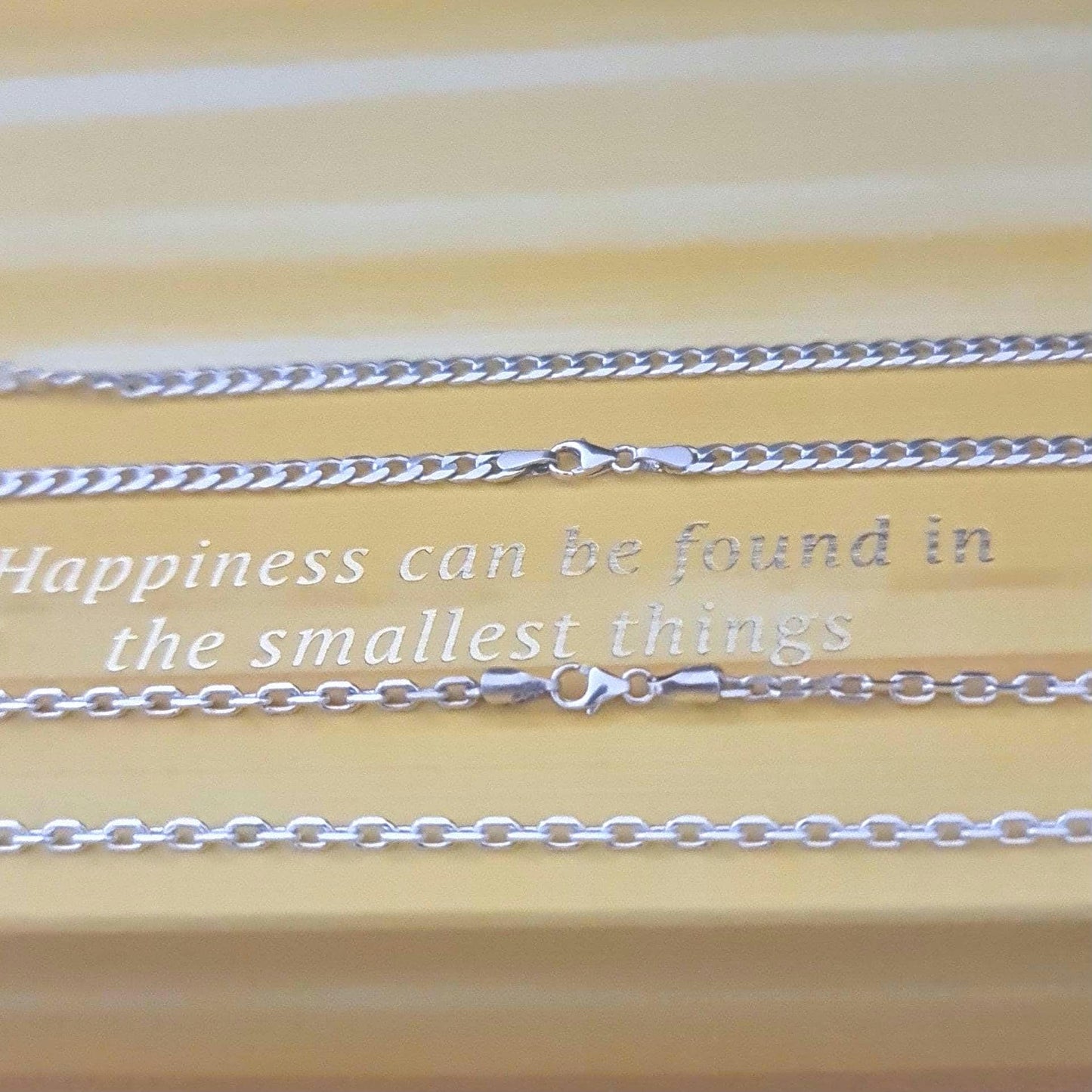 Sterling Silver Chain Necklace Curb Chain and Oval Link Chain 20 Inch