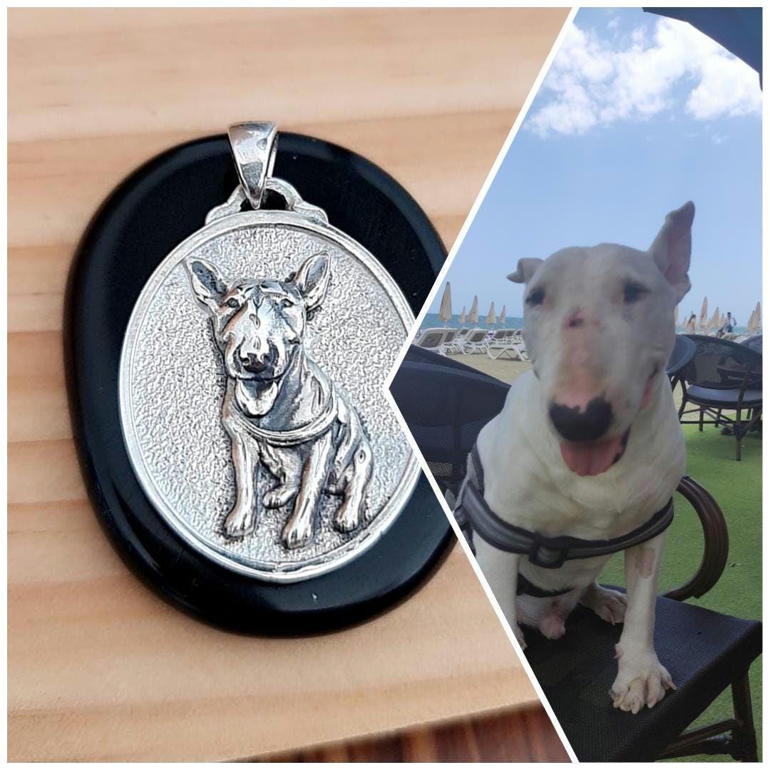 Custom Sterling Silver Dog Portrait Pendant: Handmade Pet Memorial Charm