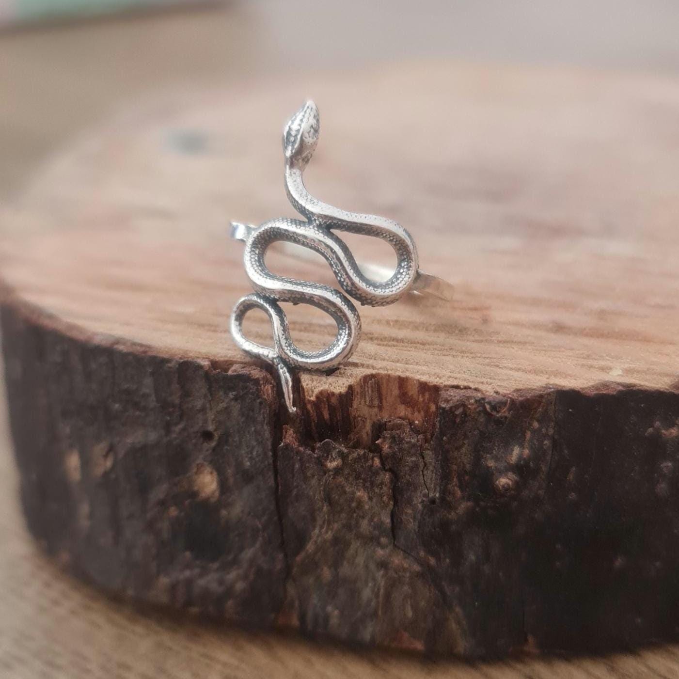 Handmade Sterling Silver Snake Ring: Ouroboros Design