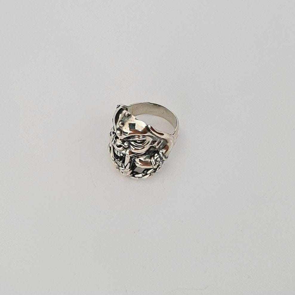 Handmade 925 Silver Motorhead War Pig Ring: Gothic Rockstar Jewelry