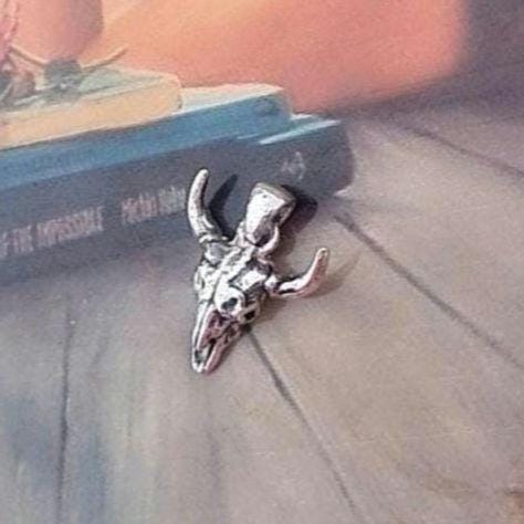 Handmade Buffalo Skull 925 Silver Necklace: Gothic Western Jewelry