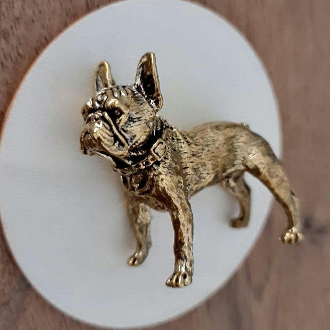 solid brass French Bulldog figurine -Sculpture-Highly Detailed-Realistic - Deco style " 140 grams" - Decorative