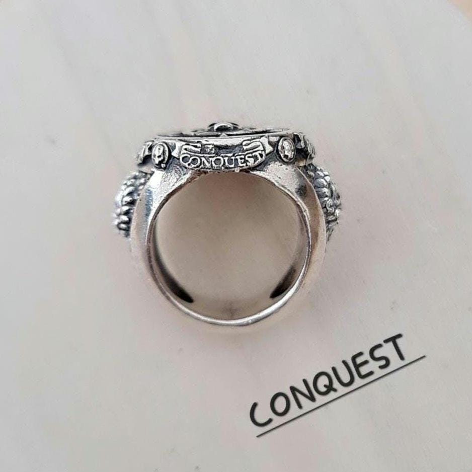 Nautical Pirate Ring - Discover Adventure ,Style with our Punk-Inspired Signet Ring 925 Sterling silver