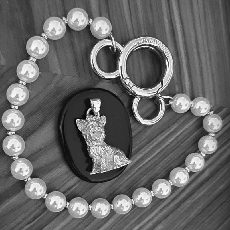 Handmade Sterling Silver Yorkshire Terrier Pendant: Sculpted Dog Jewelry