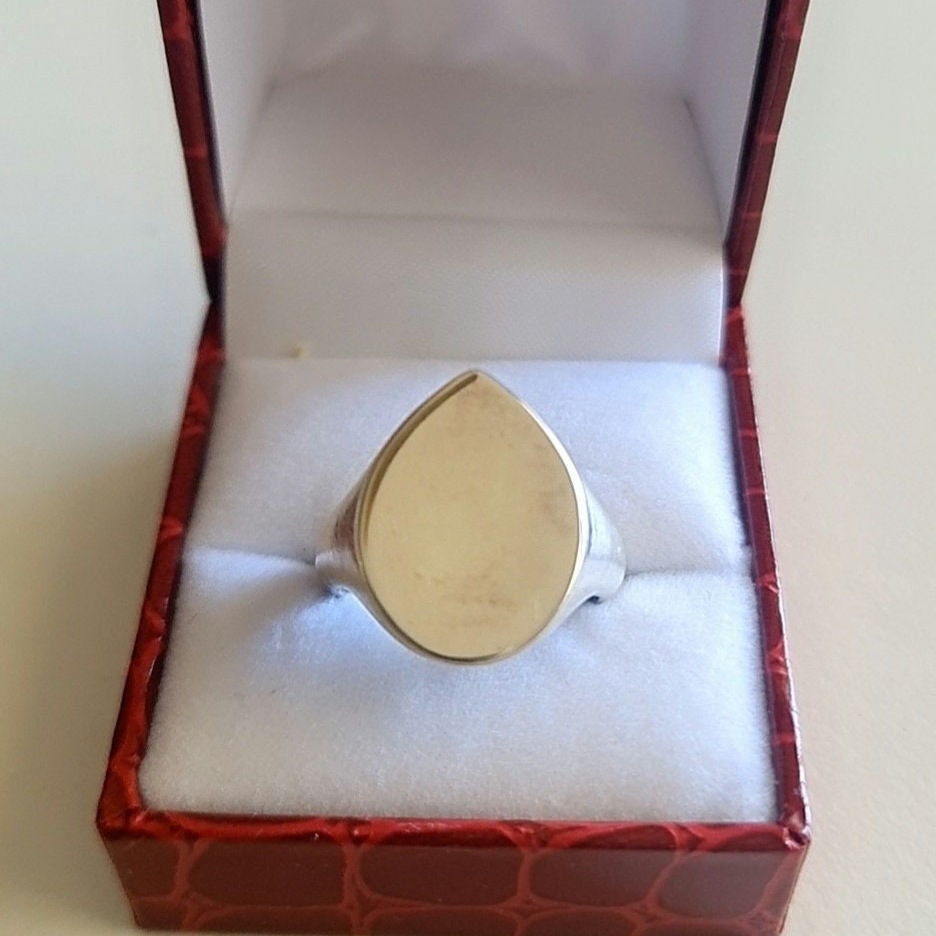 Handmade Sterling Silver Teardrop Ring: Geometric Point Design
