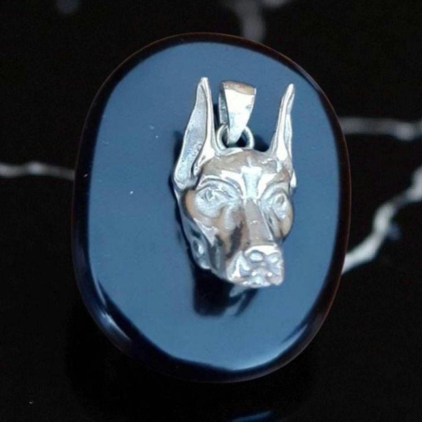 Handmade Sterling Silver Doberman Pendant: Dog Lover Statement Piece