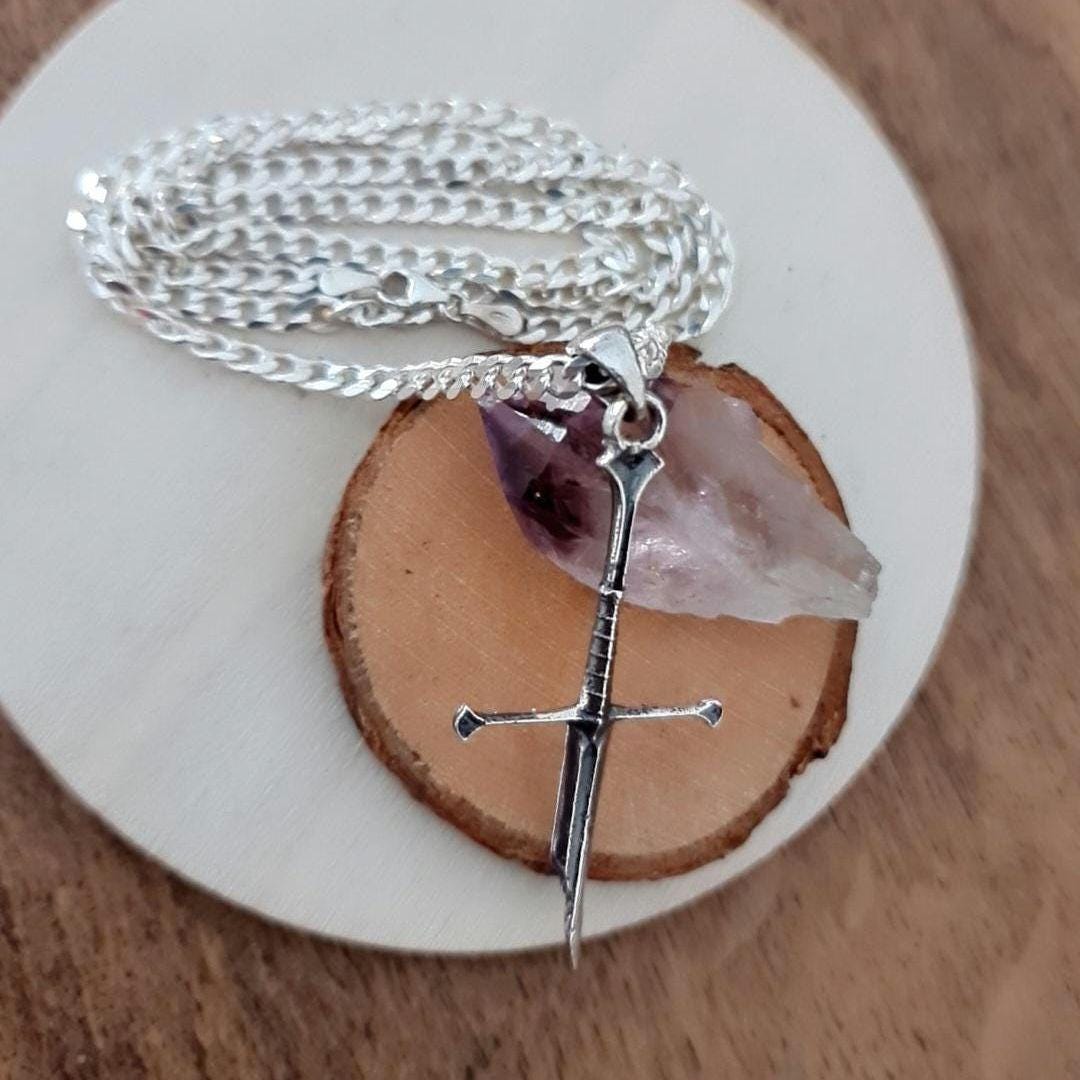 The Breaking of Narsil Sword, LOTR, Fantasy Elven Gothic - Medieval jewelry Cosplay lover broken Cross 925 Sterling Silver