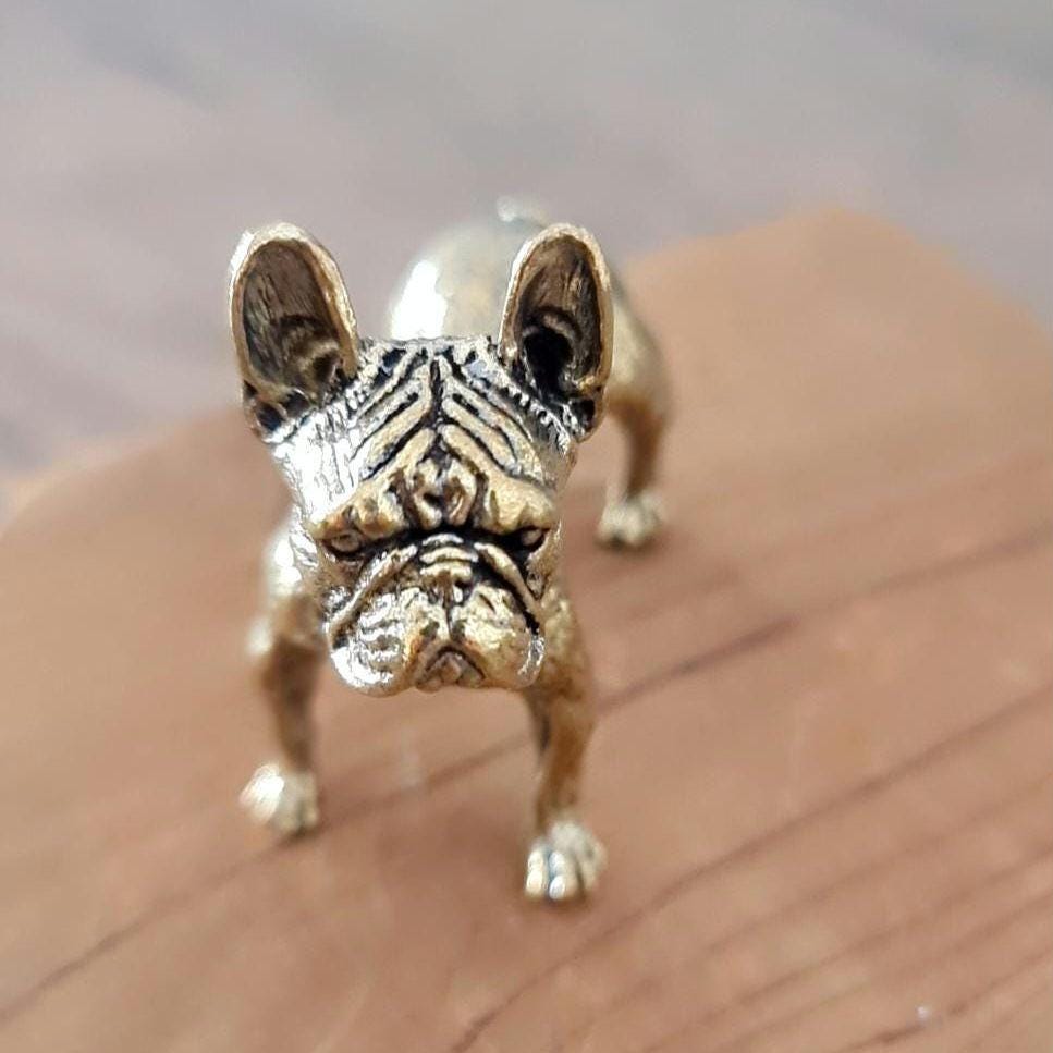 solid brass French Bulldog figurine -Sculpture-Highly Detailed-Realistic - Deco style " 140 grams" - Decorative