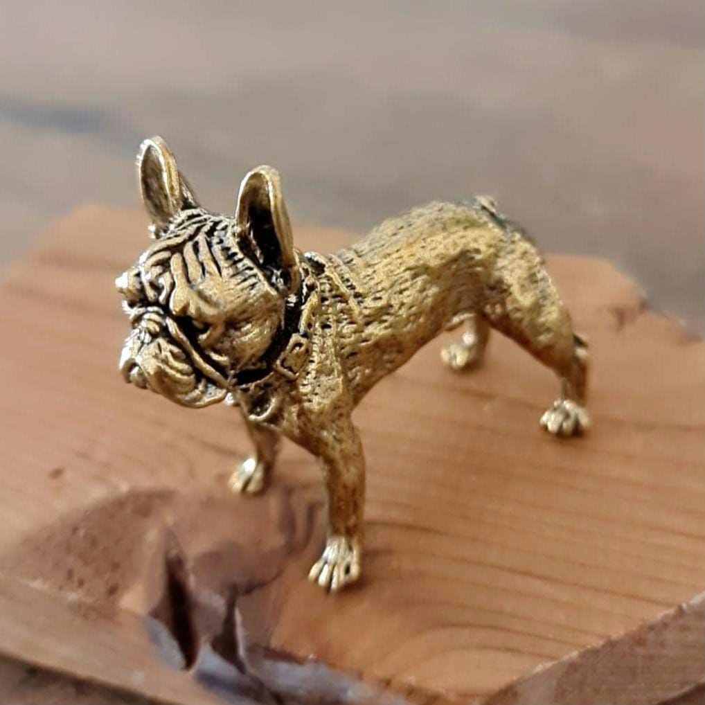 solid brass French Bulldog figurine -Sculpture-Highly Detailed-Realistic - Deco style " 140 grams" - Decorative