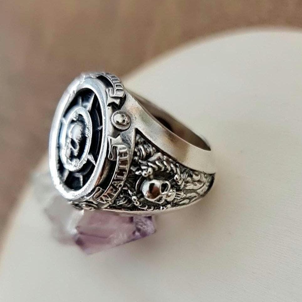 Nautical Pirate Ring - Discover Adventure ,Style with our Punk-Inspired Signet Ring 925 Sterling silver