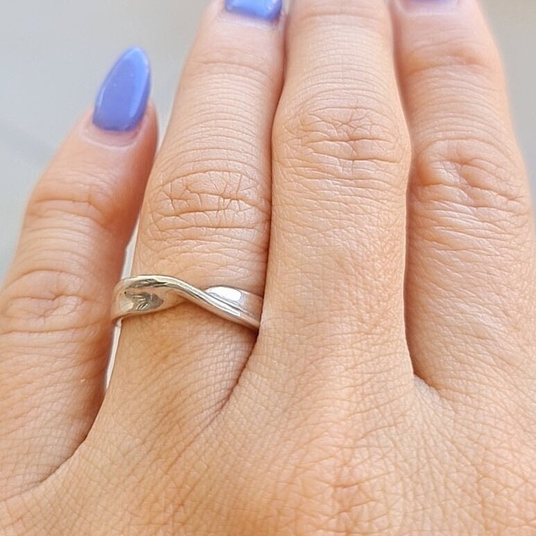 Handmade Sterling Silver Mobius Ring: Minimalist Twisted Band
