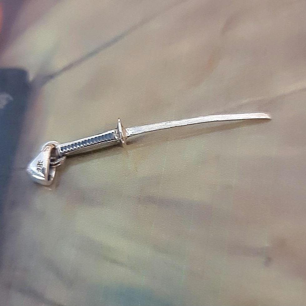 Handmade Sterling Silver Katana Pendant: Japanese Samurai Sword Necklace