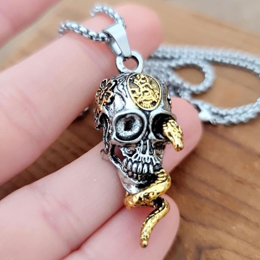 Snake & Skull Necklace - Fashionable Gift, Hip Hop Cosplay Jewelry