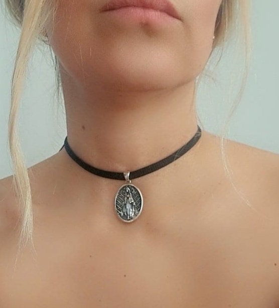 Handmade Santa Muerte Pendant With Intricate Details - A Distinctly Crafted Necklace