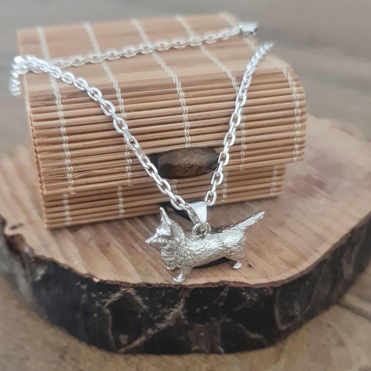 Handmade Sterling Silver Corgi Pendant: Dog Lover Gift