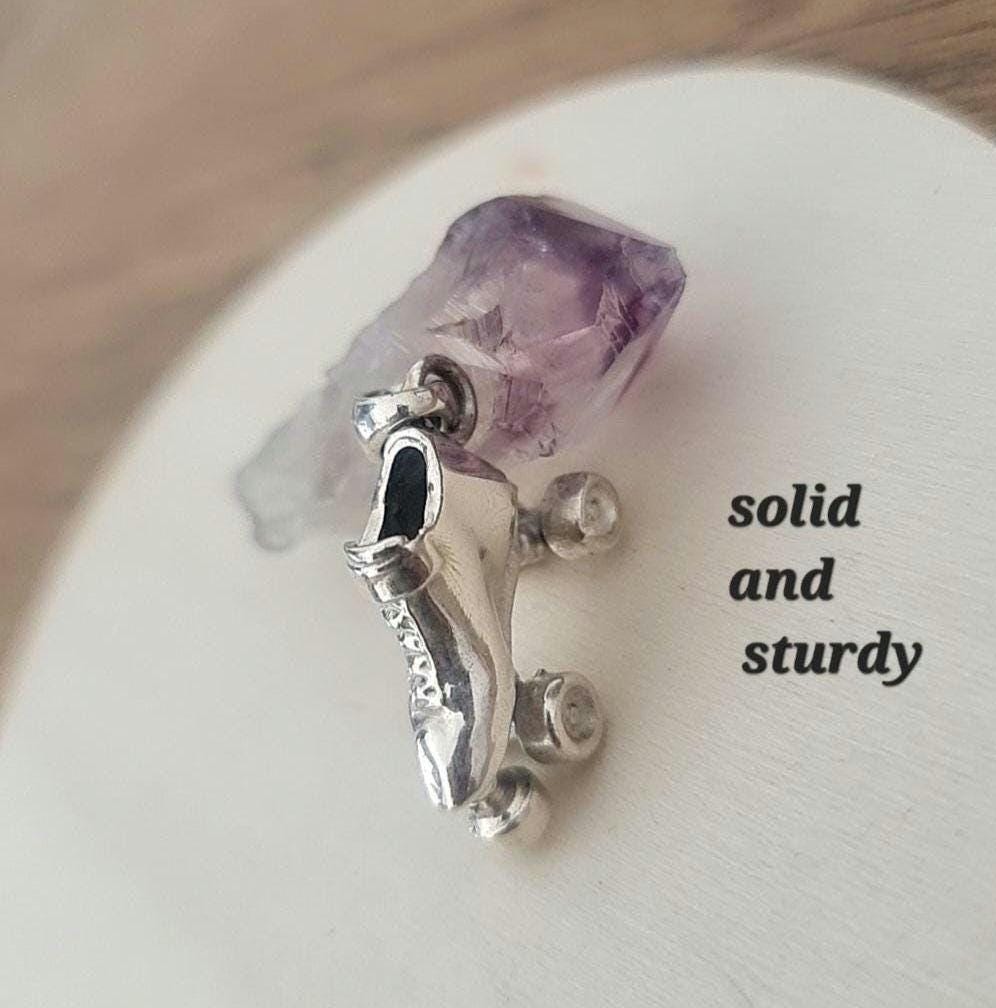 Handmade Sterling Silver Roller Skate Pendant: Skater Jewelry