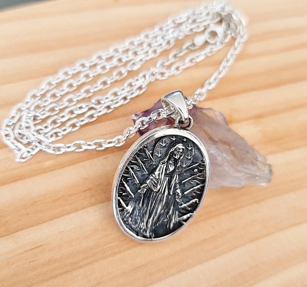 Handmade Santa Muerte Pendant With Intricate Details - A Distinctly Crafted Necklace