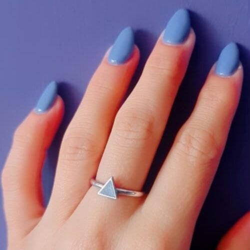 Handmade Sterling Silver Triangle Ring: Minimalist Geometric Jewelry