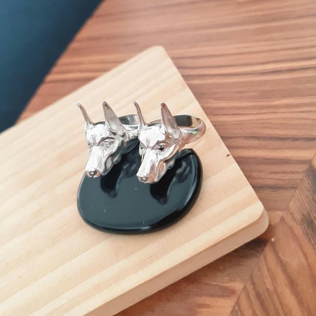 Handmade Sterling Silver Doberman Pinscher Ring: Dog Lover Gift