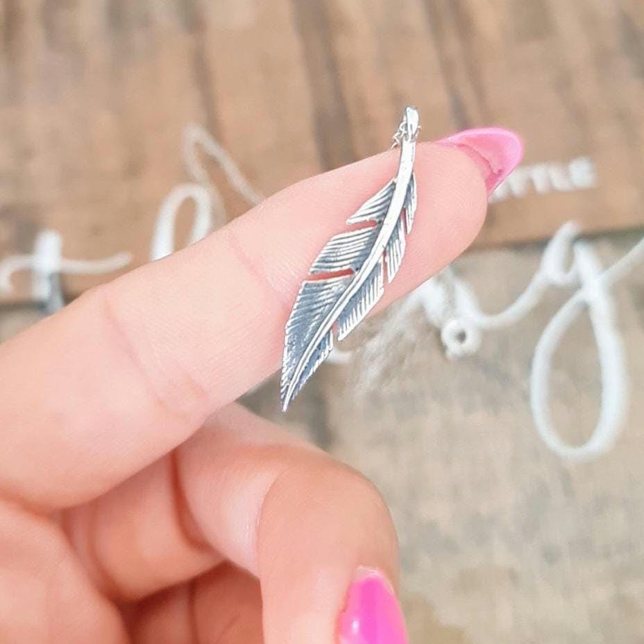 Delicate Feather Necklace 925 Sterling Silver – 45cm Chain – Minimalist Boho