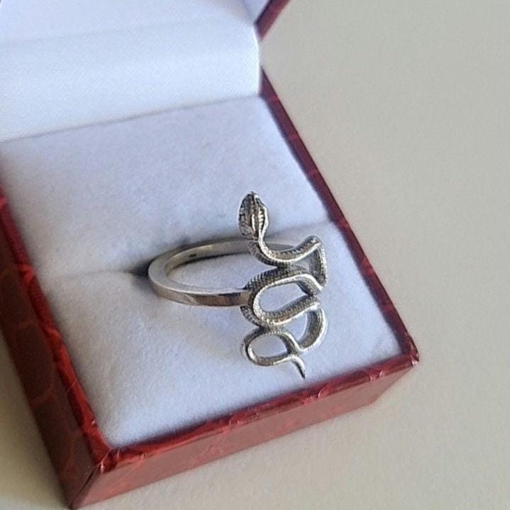 Handmade Sterling Silver Snake Ring: Ouroboros Design