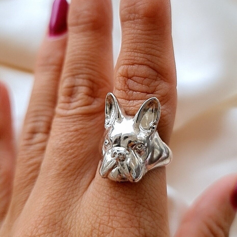 French Bulldog Ring: A Stylish Tribute to Your Four-Legged Companion - Sterling Silver 925