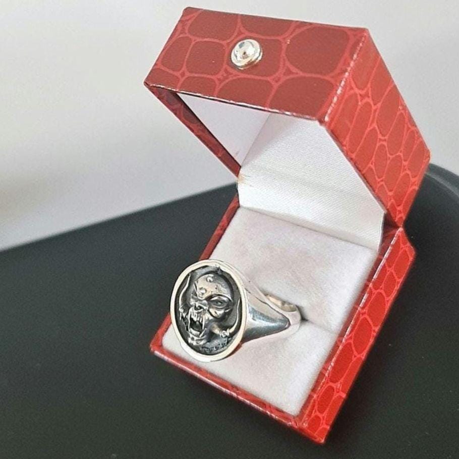 Snaggletooth War Pig Ring-Solid 925 Silver-Heavy Duty Design for the Ultimate Rockstar